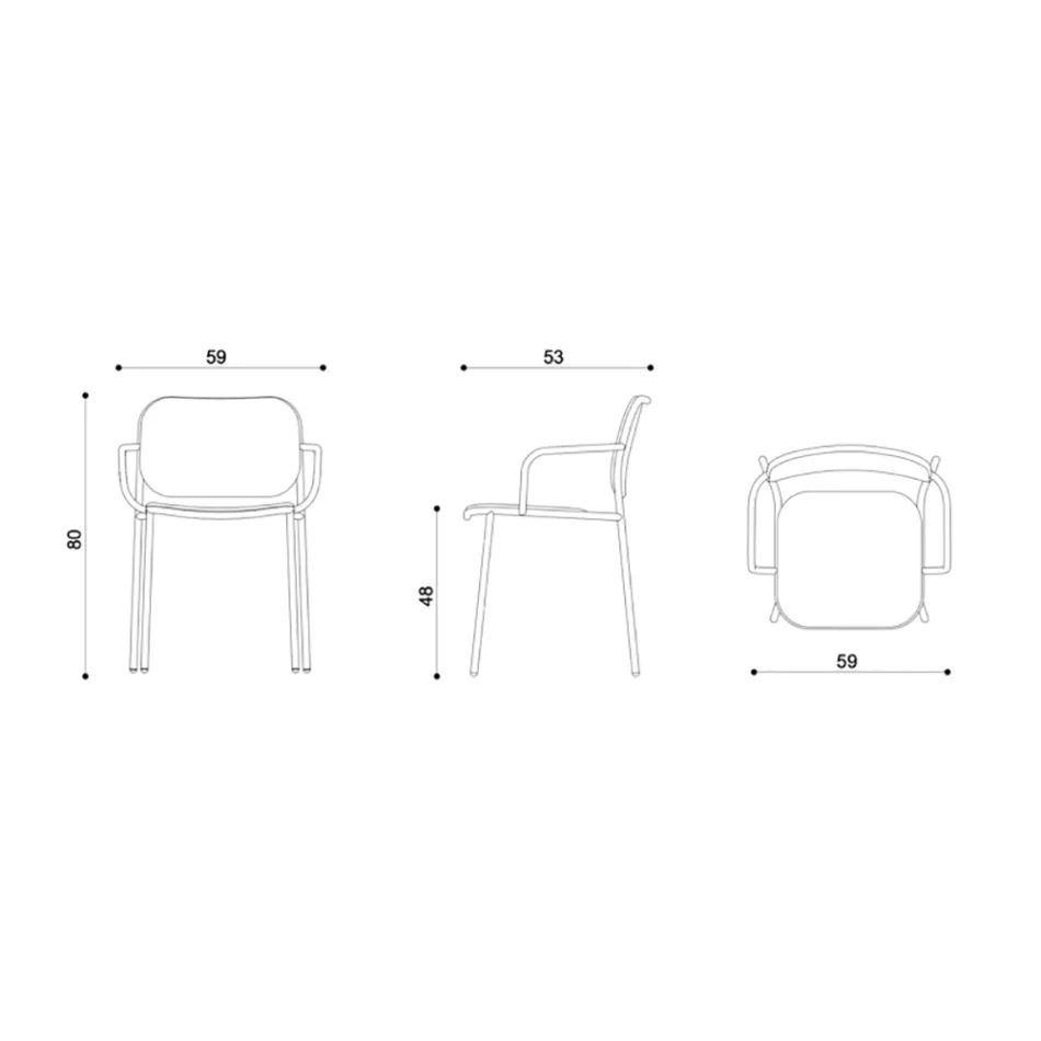 Cadeira Sala de Jantar em Tecido e Metal Made in Italy 2 Peças - Sangria Viadurini