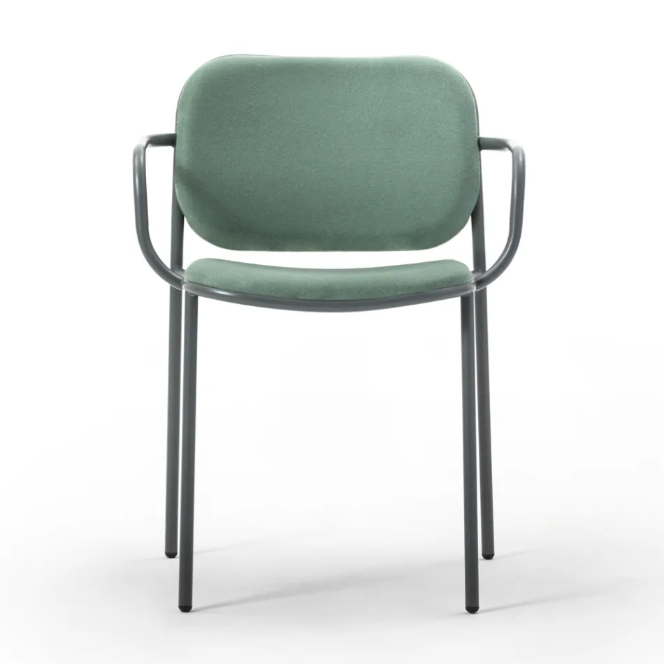 Cadeira Sala de Jantar em Tecido e Metal Made in Italy 2 Peças - Sangria Viadurini