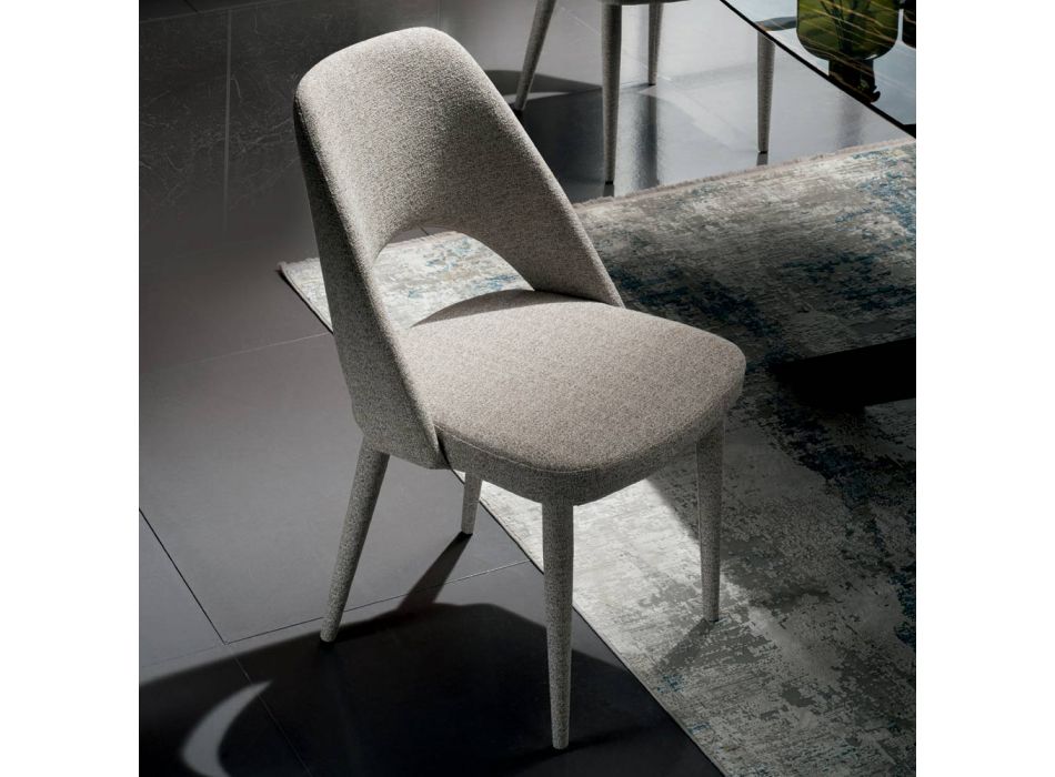Cadeira de jantar em tecido fabricada na Itália 4 peças - Lorenza Viadurini