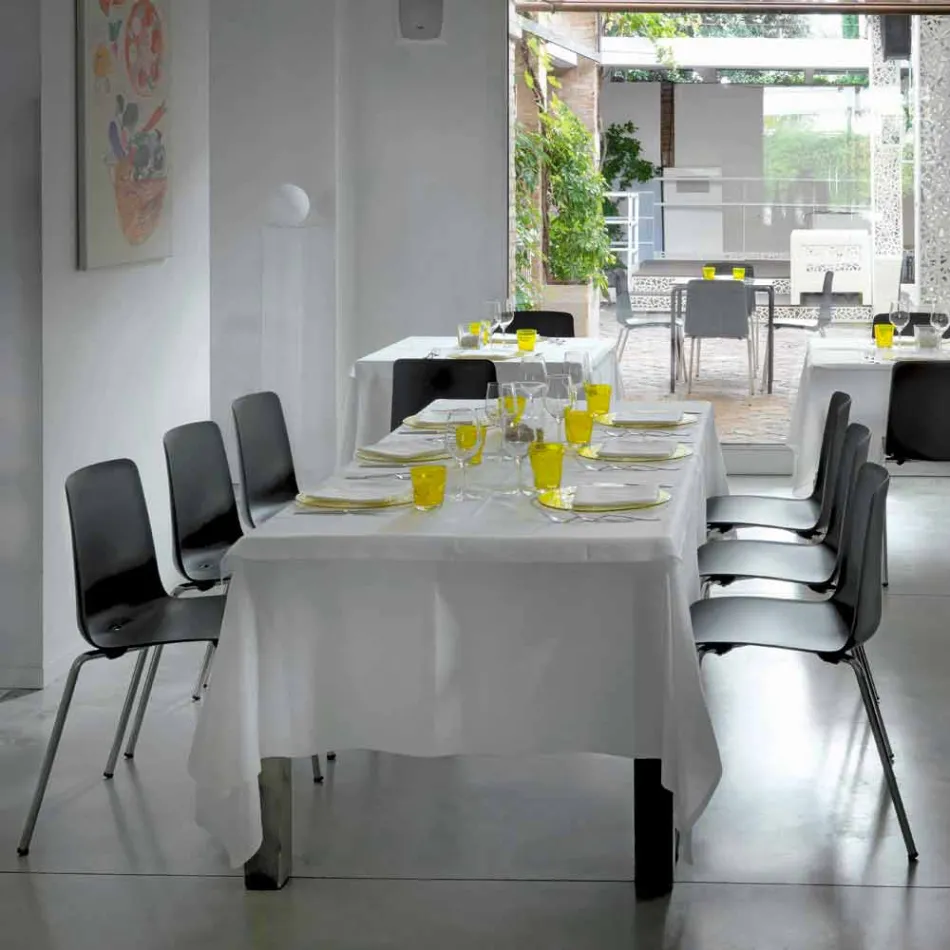 Made in Italy Cadeira de sala de jantar de metal e polipropileno, 4 peças - Carlita Viadurini