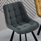 Cadeira Sala em Tecido Estofado com Padrão Xadrez 4 Peças - Raggia Viadurini