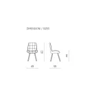 Cadeira Sala em Tecido Estofado com Padrão Xadrez 4 Peças - Raggia Viadurini