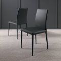 Cadeira de sala de estar moderna metal e couro ecológico 2 peças fabricadas na Itália - Dorien