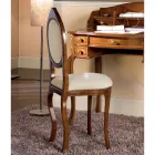 Cadeira estilo clássico em madeira de nogueira estofada feita na Itália - elegante Viadurini