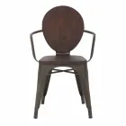 Cadeira Estilo Industrial de Design Moderno em Ferro e Madeira, 2 Peças - Delia Viadurini