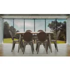 Cadeira Estilo Industrial de Design Moderno em Ferro e Madeira, 2 Peças - Delia Viadurini