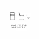 Cadeira Escritório em Couro com Estrutura em Aço Cromado Fabricado na Itália - Octant Viadurini