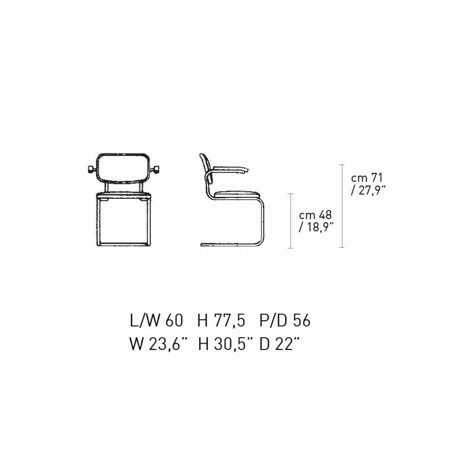 Cadeira Escritório em Couro com Estrutura em Aço Cromado Fabricado na Itália - Octant Viadurini