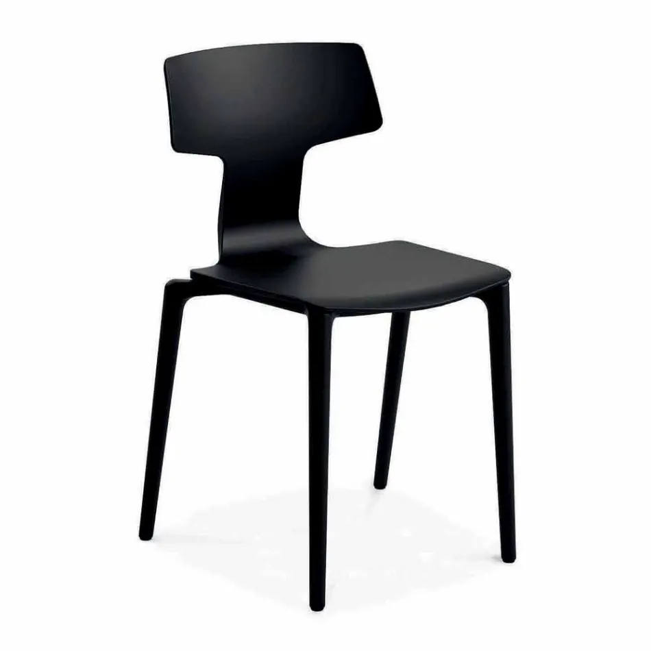 Cadeiras empilháveis de exterior em polipropileno fabricadas na Itália, 4 peças - Claribel Viadurini