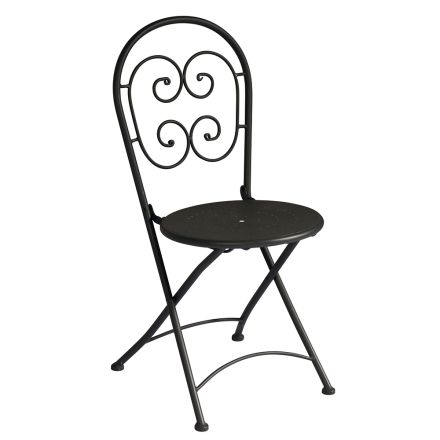 Cadeira exterior dobrável em ferro cinzento antracite 2 peças - Baccard Viadurini