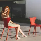 Cadeiras de jardim empilháveis de design em polipropileno 4 peças - Love by Vondom Viadurini