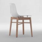 Cadeiras de design moderno, 2 peças, madeira de carvalho e plástico branco - Langoustine Viadurini