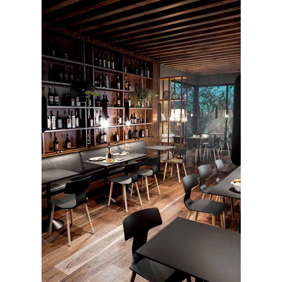 Cadeiras de jantar em madeira e polipropileno da Itália, 2 peças - Trevo Viadurini