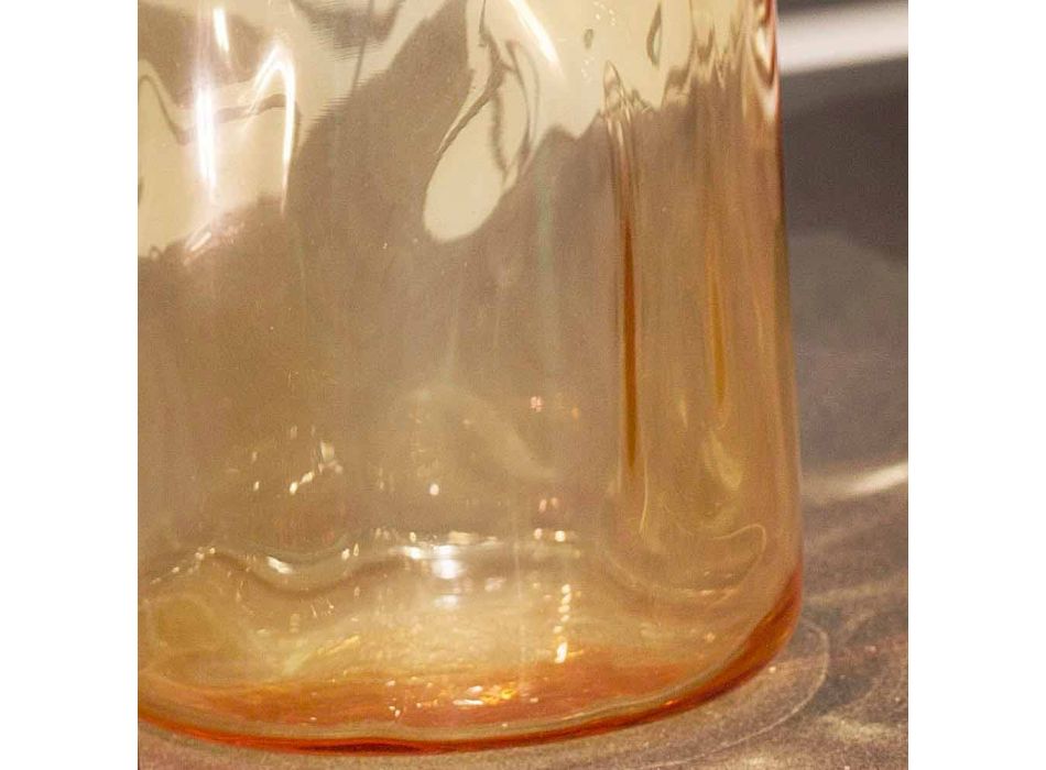 Candeeiro de mesa Selene Bossa Nova Ø10 H 26cm em vidro âmbar soprado Viadurini