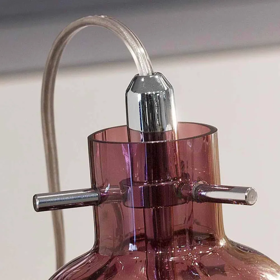 Candeeiro de mesa Selene Bossa Nova Ø11 H16cm, vidro soprado ametista Viadurini