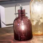 Candeeiro de mesa Selene Bossa Nova Ø11 H16cm, vidro soprado ametista Viadurini