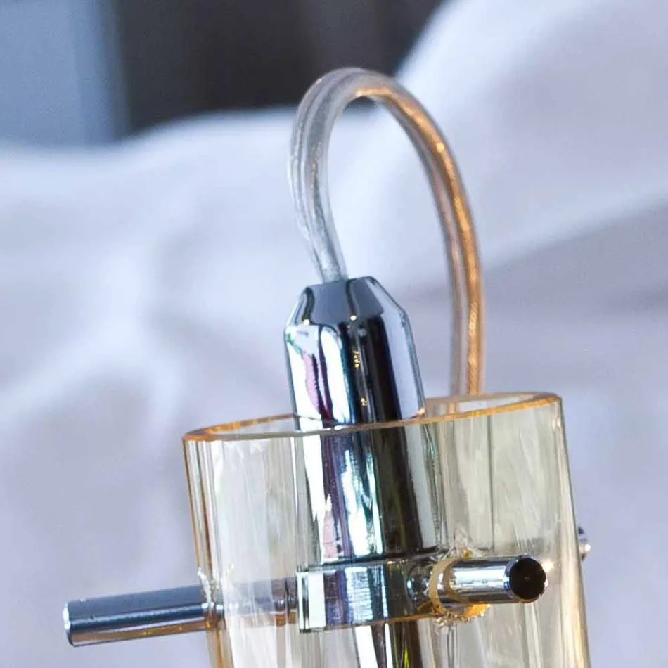 Candeeiro de mesa Selene Bossa Nova Ø15 H 21cm em vidro âmbar soprado Viadurini