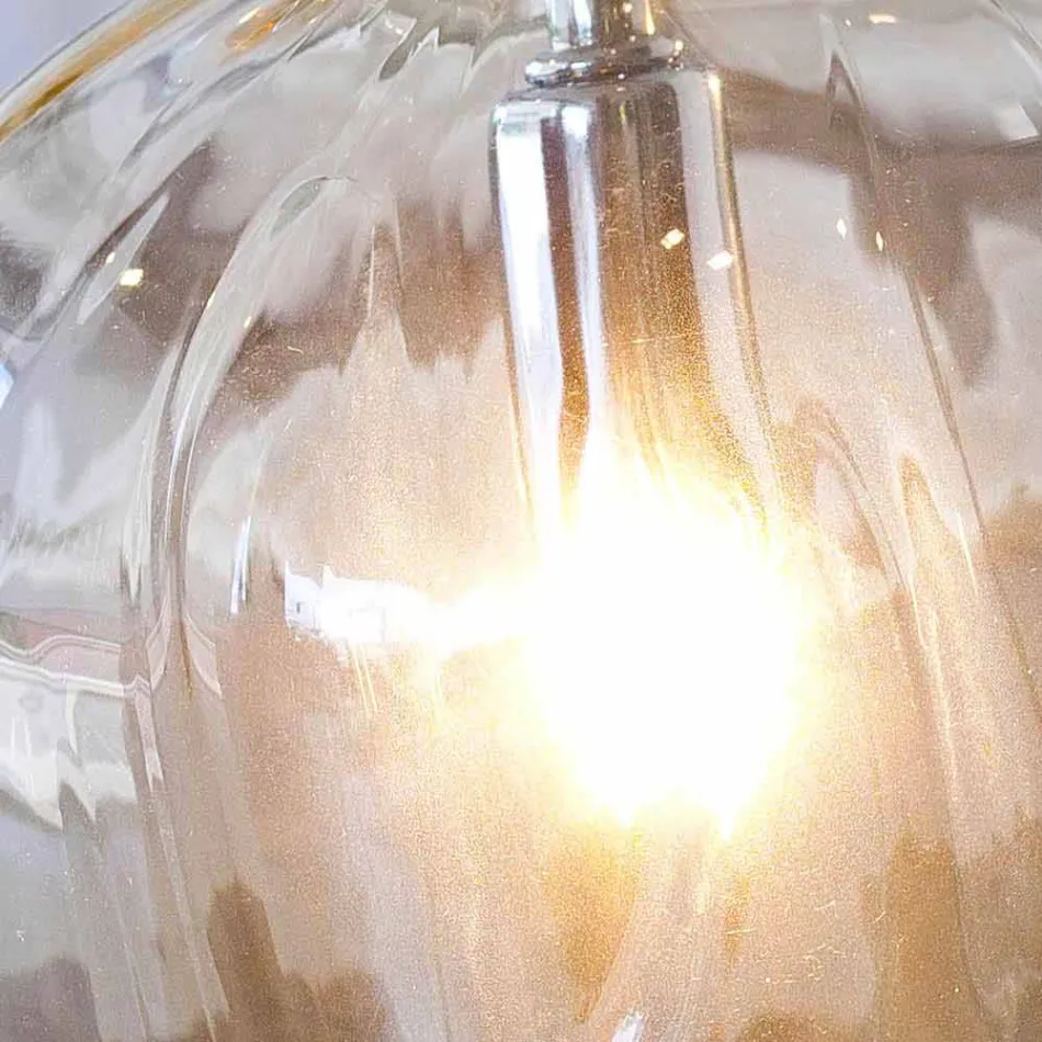 Candeeiro de mesa Selene Bossa Nova Ø15 H 21cm em vidro âmbar soprado Viadurini