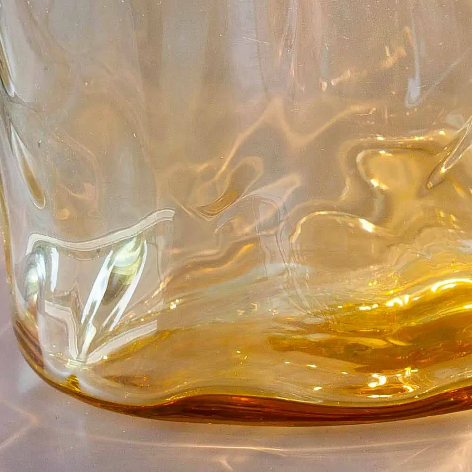 Candeeiro de mesa Selene Bossa Nova Ø15 H 21cm em vidro âmbar soprado Viadurini