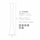 Selene Luminária de pé de vidro soprado de ampulheta Ø36 H175cm Viadurini