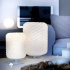 Candeeiro de mesa Selene Domino Ø15 H22cm, vidro soprado Viadurini