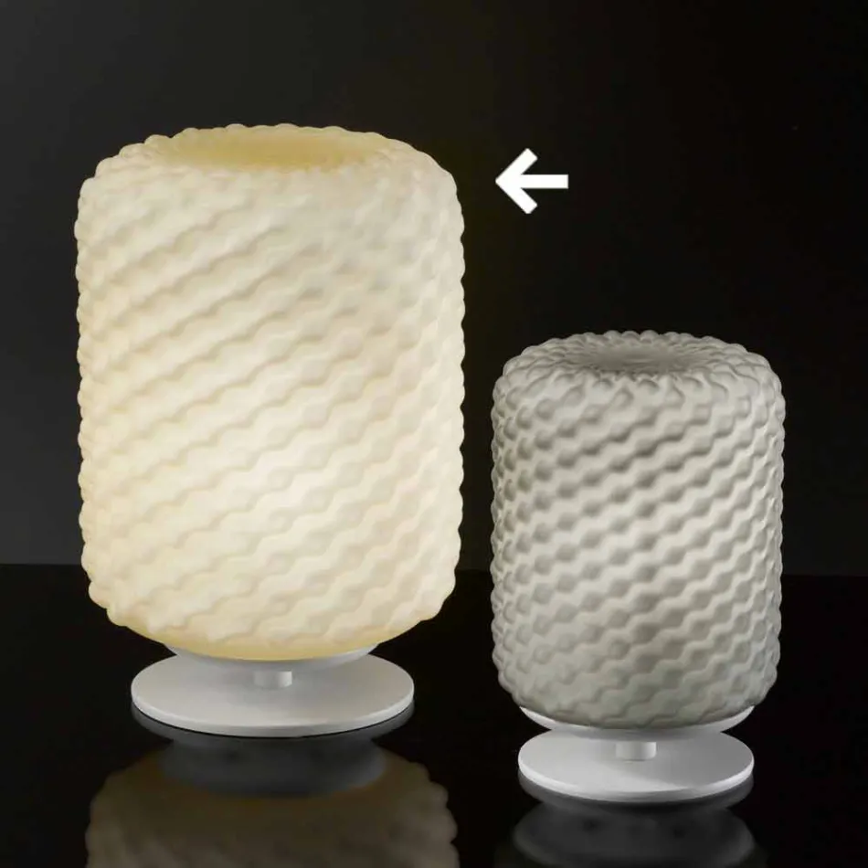 Candeeiro de mesa Selene Domino Ø21 H30cm, vidro soprado fabricado em Itália Viadurini