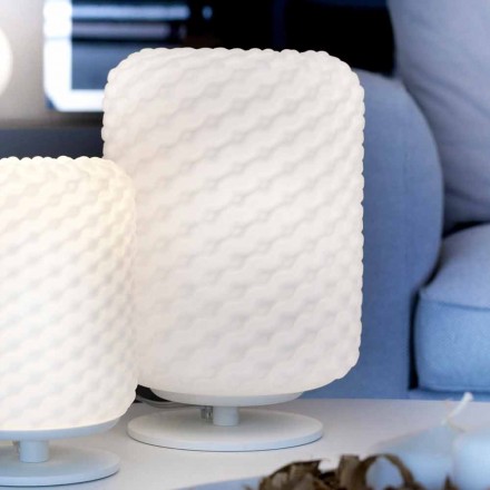 Candeeiro de mesa Selene Domino Ø21 H30cm, vidro soprado fabricado em Itália Viadurini