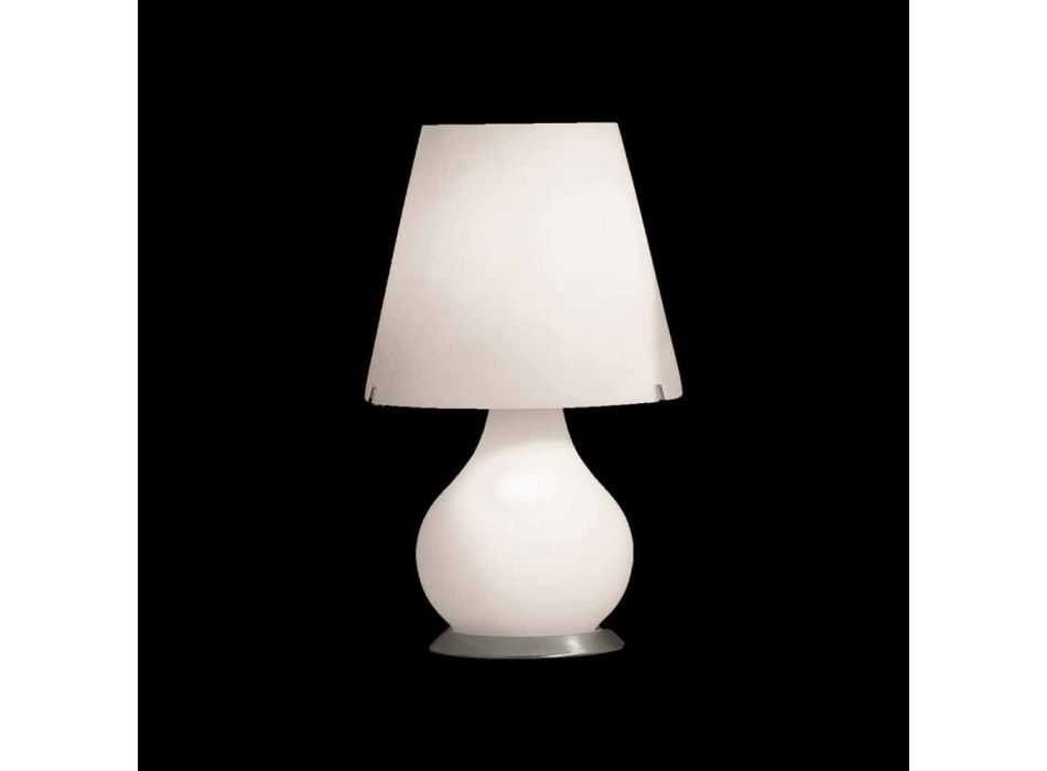 Selene Forever luminária Ø24 H41cm, vidro soprado branco fabricado na Itália Viadurini