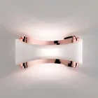 Selene Ionica applique 32x10 H16cm em aço e vidro fabricados na Itália Viadurini