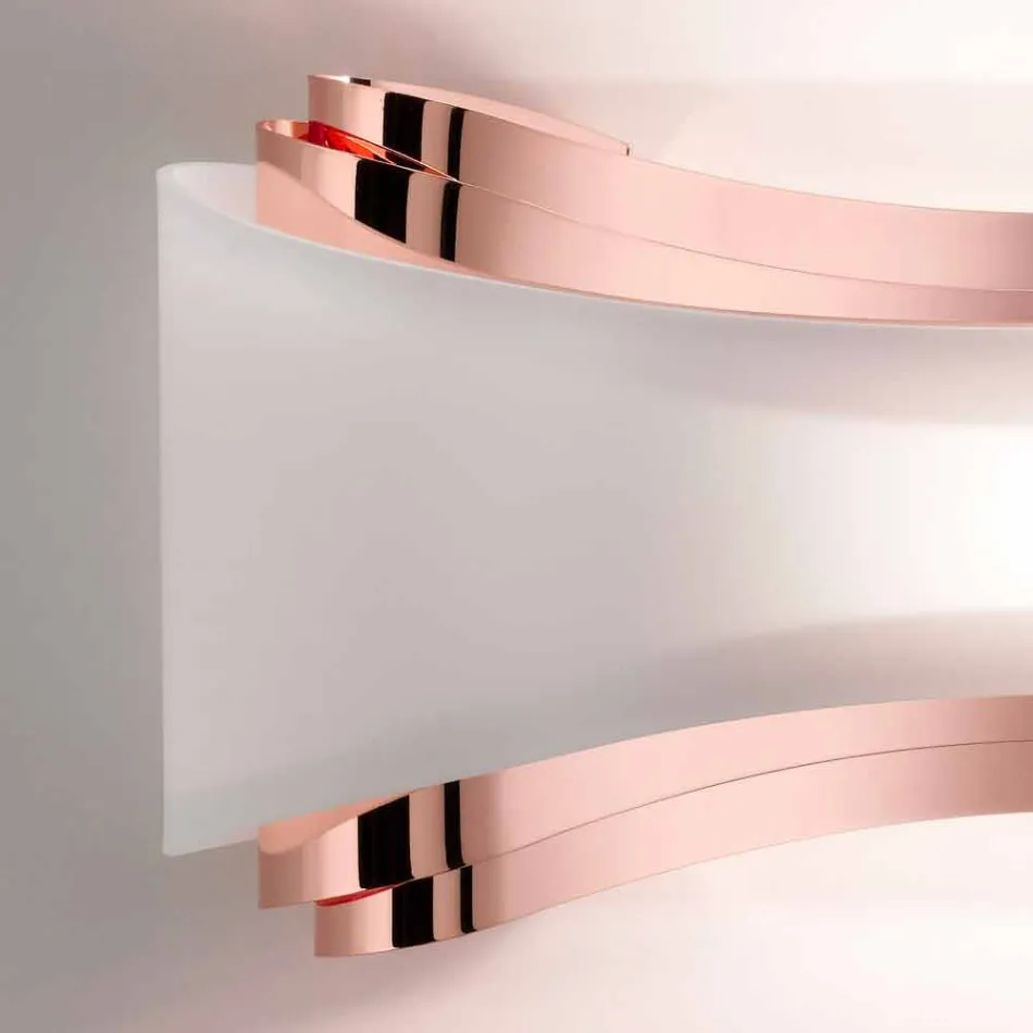 Selene Ionica applique 32x10 H16cm em aço e vidro fabricados na Itália Viadurini