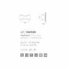 Selene Ionica applique 32x10 H16cm em aço e vidro fabricados na Itália Viadurini