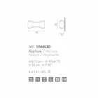 Selene Ionica artesanal em aço e vidro applique 43x12 A 20cm Viadurini