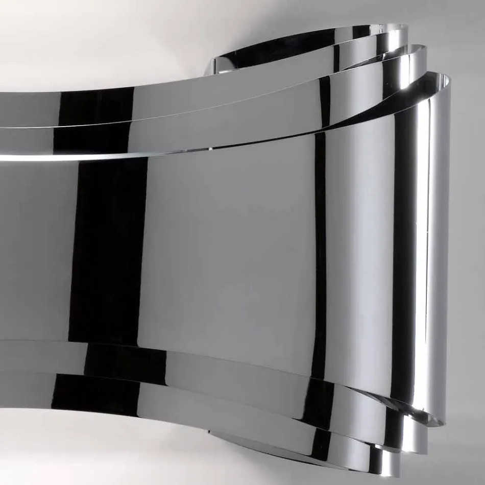 Candeeiro de parede Selene Ionica fabricado em Itália, 30x10 H16cm, vidro e aço Viadurini