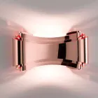 Candeeiro de parede Selene Ionica fabricado em Itália, 30x10 H16cm, vidro e aço Viadurini