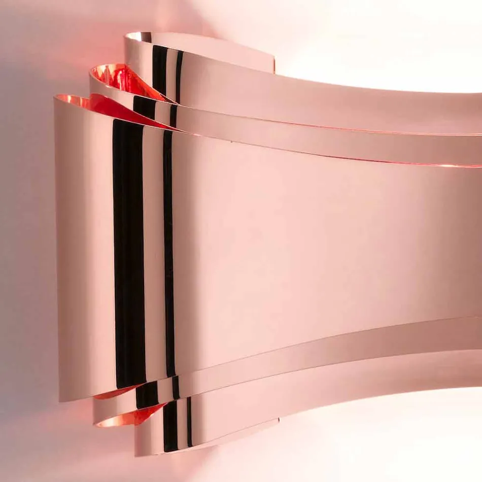 Candeeiro de parede Selene Ionica fabricado em Itália, 30x10 H16cm, vidro e aço Viadurini