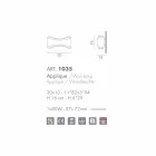 Candeeiro de parede Selene Ionica fabricado em Itália, 30x10 H16cm, vidro e aço Viadurini