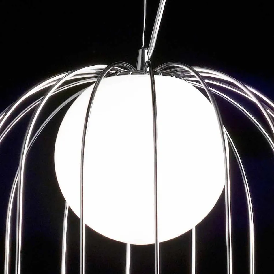 Luminária pendente de vidro soprado Selene Kluvì Ø33 H 41/150 cm Viadurini