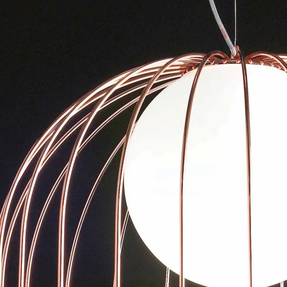 Luminária pendente de vidro soprado Selene Kluvì Ø54 H 70 / 200cm Viadurini