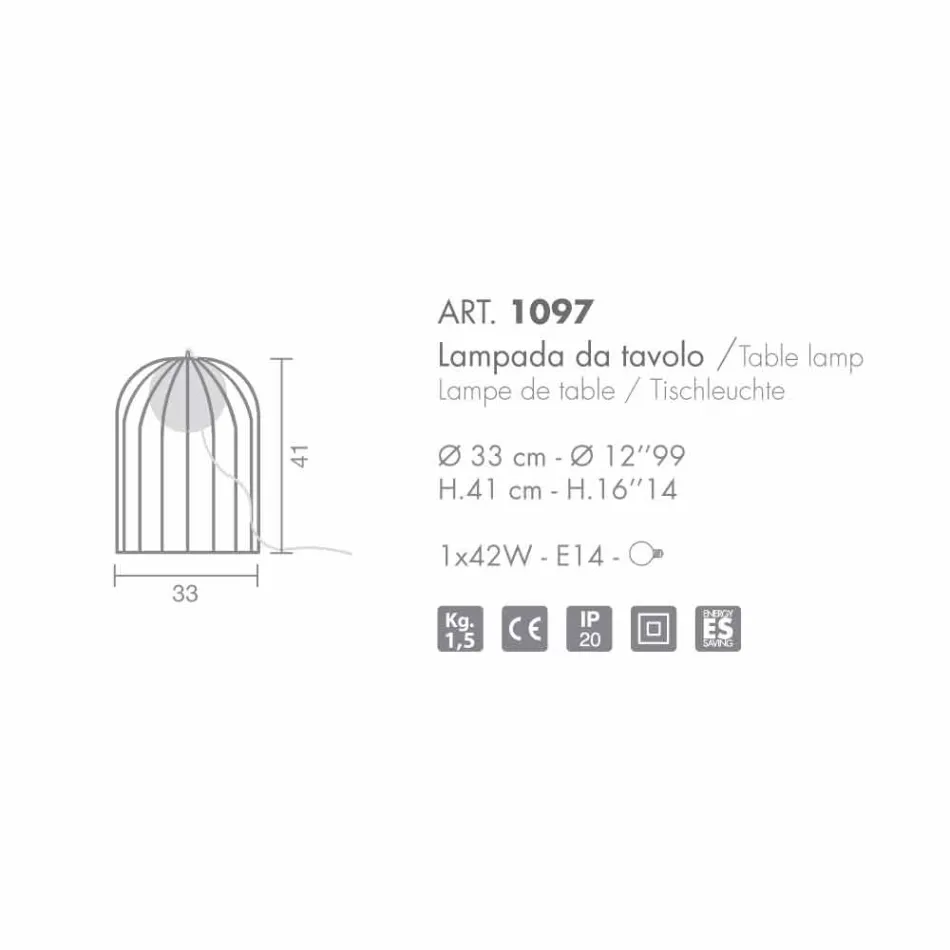 Selene Kluvì candeeiro de mesa de vidro soprado moderno Ø33 H41cm Viadurini