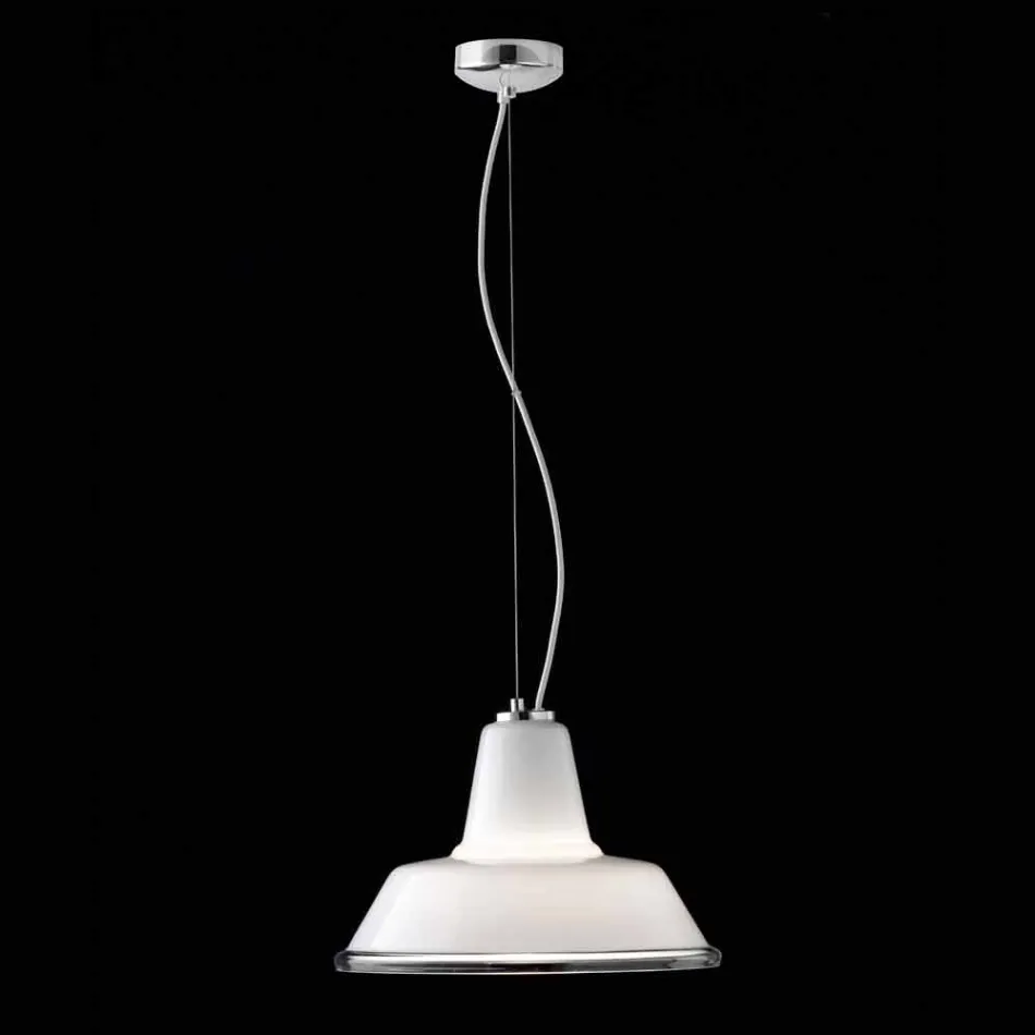 Luminária pendente de vidro soprado Selene Lampara Ø37 H 24/140 cm Viadurini