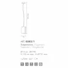 Candeeiro pingente moderno Selene Papiro em cristal Ø15 H 125cm Viadurini