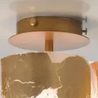 Luminária de teto Selene Papiro em cristal Ø15 H30cm, fabricada na Itália Viadurini