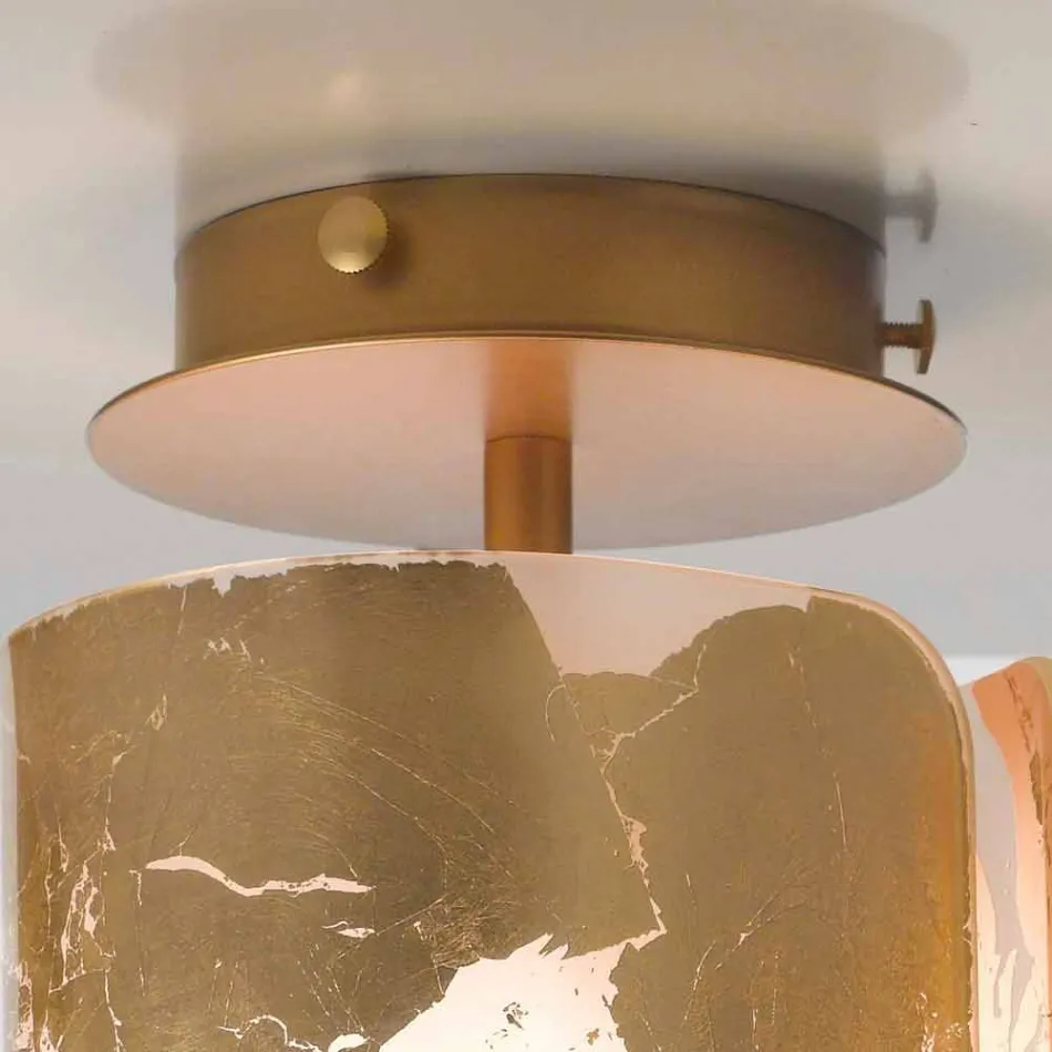 Luminária de teto Selene Papiro em cristal Ø15 H30cm, fabricada na Itália Viadurini