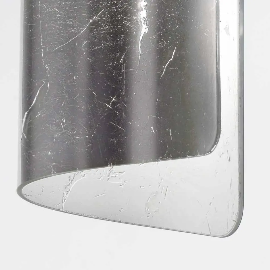 Luminária de teto Selene Papiro em cristal Ø15 H30cm, fabricada na Itália Viadurini