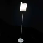 Luminária de pé design Selene Papiro em cristal Ø26 H185cm Viadurini
