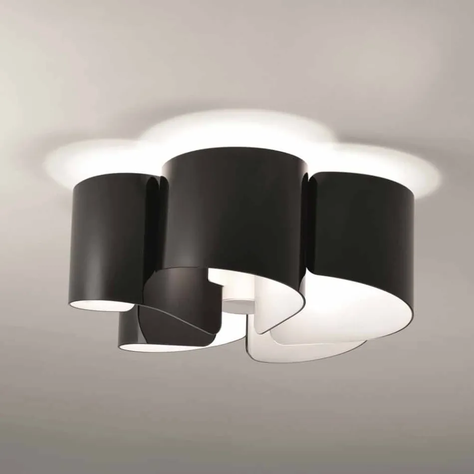 Candeeiro de teto Selene Papiro em cristal moderno Ø65 H28cm, fabricado na Itália Viadurini