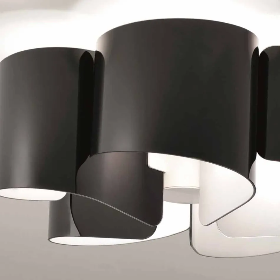 Candeeiro de teto Selene Papiro em cristal moderno Ø65 H28cm, fabricado na Itália Viadurini