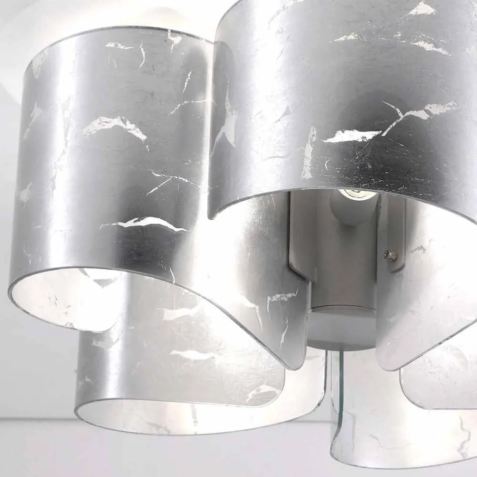 Candeeiro de teto Selene Papiro em cristal moderno Ø65 H28cm, fabricado na Itália Viadurini