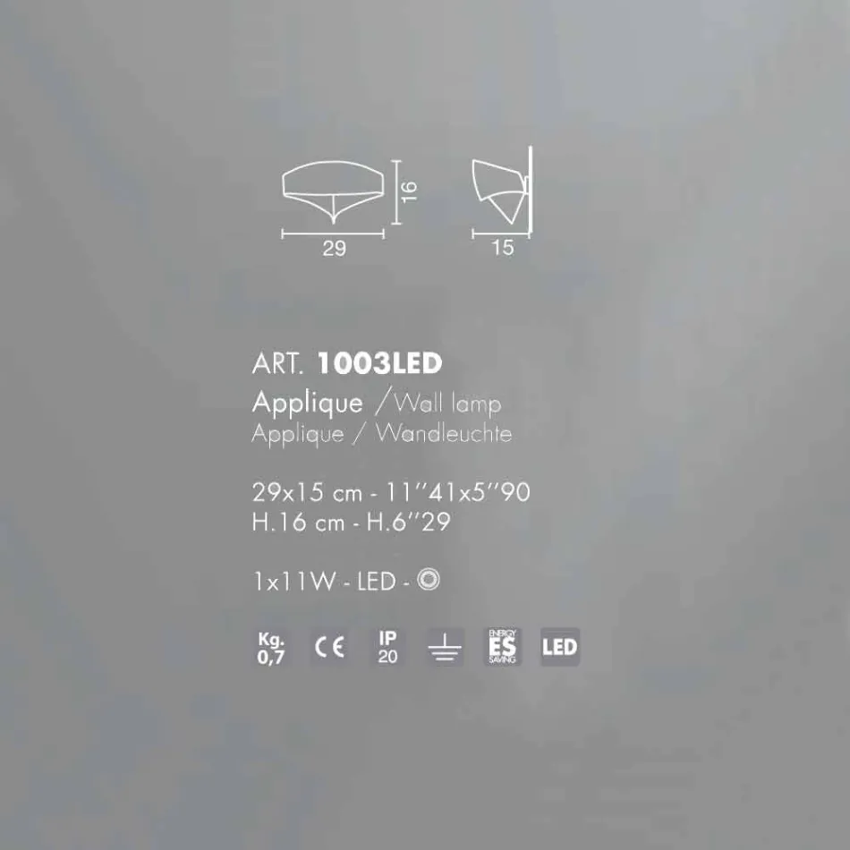 Aplique Selene Scudo em aço pintado com design moderno Viadurini