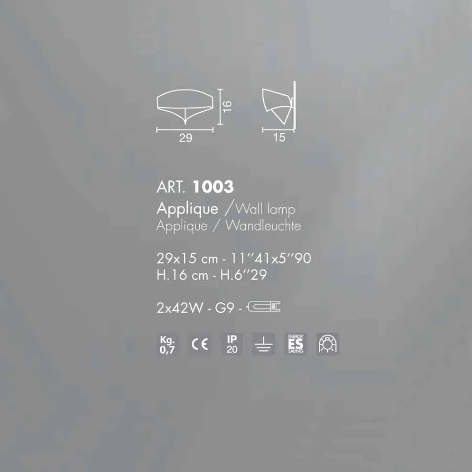 Selene Scudo design moderno galvânico de parede, feito na Itália Viadurini